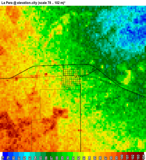 La Para elevation map