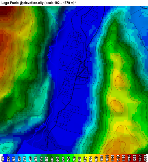 Lago Puelo elevation map