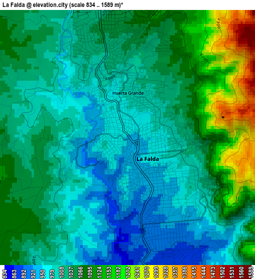 La Falda elevation map