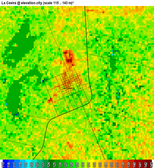 La Cesira elevation map