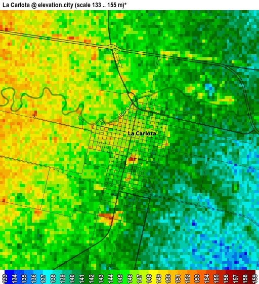 La Carlota elevation map