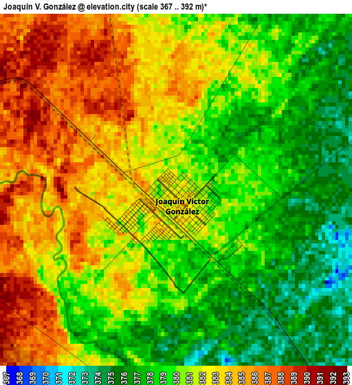 Joaquín V. González elevation map