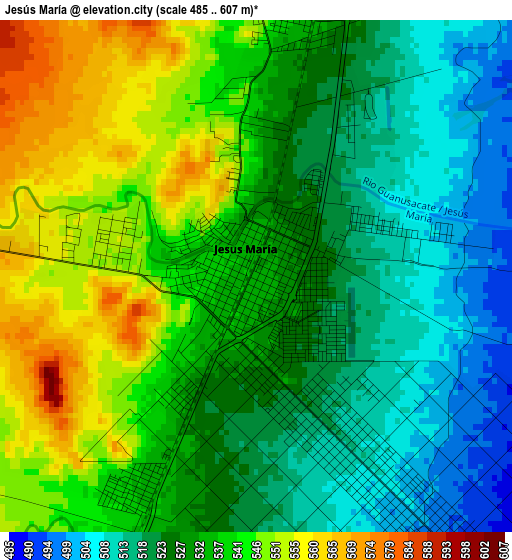 Jesús María elevation map