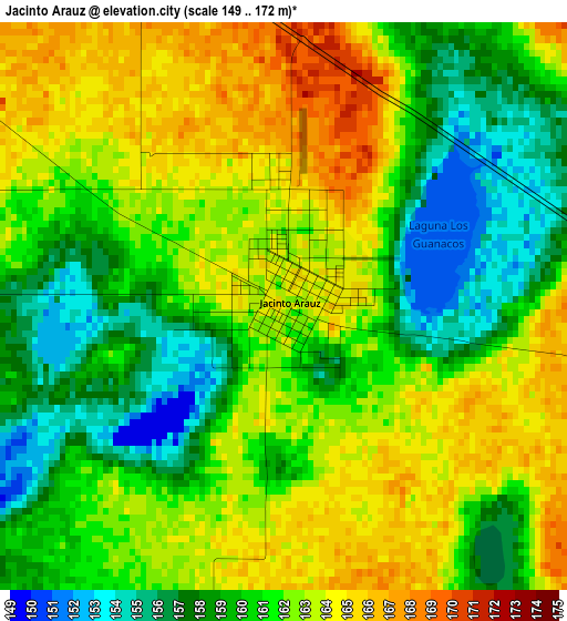 Jacinto Arauz elevation map