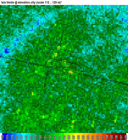 Isla Verde elevation map