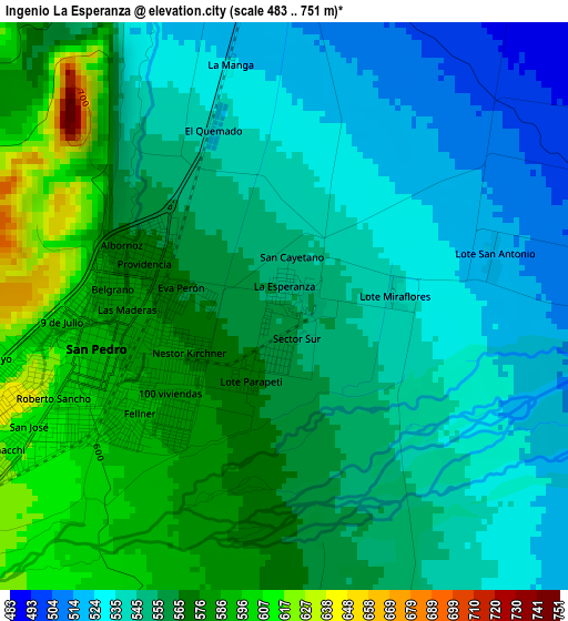 Ingenio La Esperanza elevation map