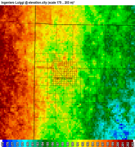 Ingeniero Luiggi elevation map