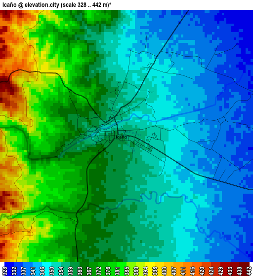 Icaño elevation map