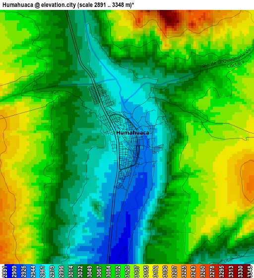 Humahuaca elevation map