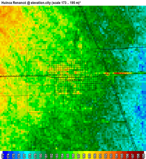 Huinca Renancó elevation map