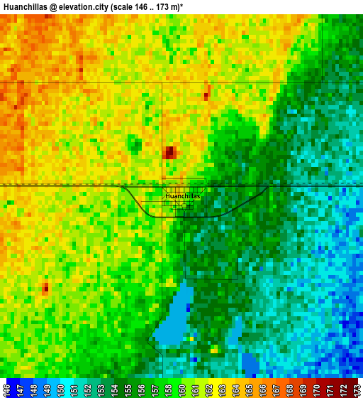 Huanchillas elevation map