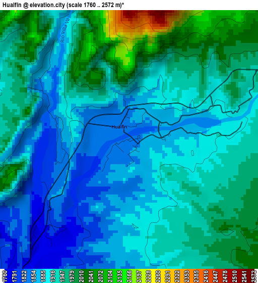 Hualfín elevation map