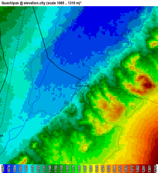 Guachipas elevation map