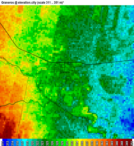 Graneros elevation map