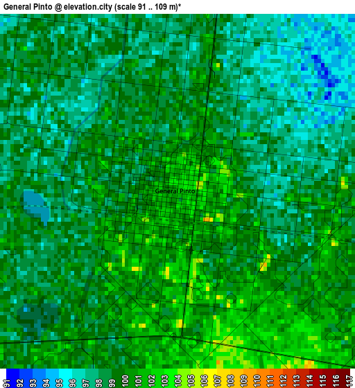 General Pinto elevation map