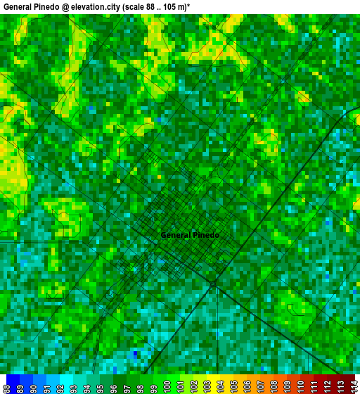 General Pinedo elevation map