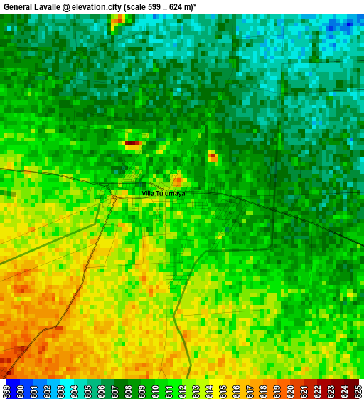 General Lavalle elevation map