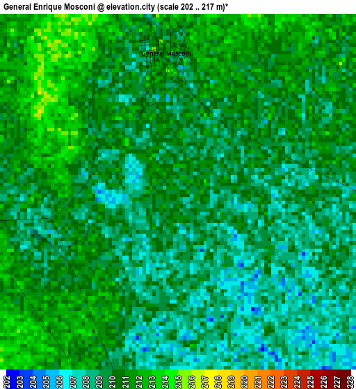 General Enrique Mosconi elevation map