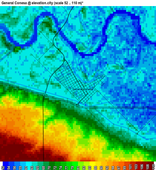 General Conesa elevation map