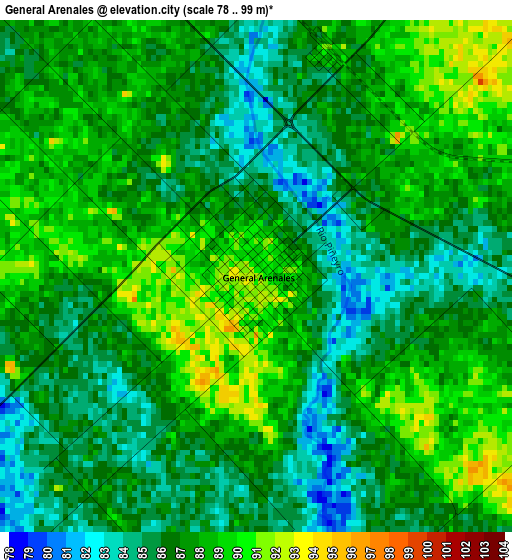 General Arenales elevation map