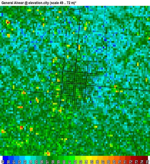 General Alvear elevation map