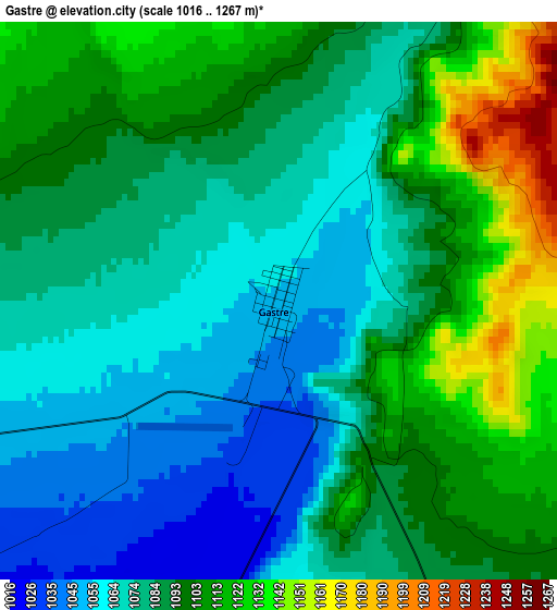 Gastre elevation map