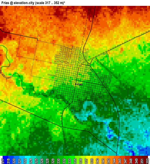 Frías elevation map