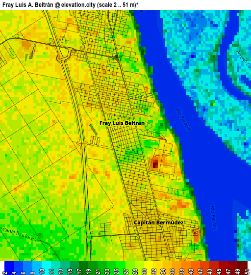 Fray Luis A. Beltrán elevation map