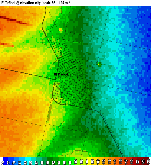 El Trébol elevation map