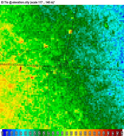 El Tío elevation map