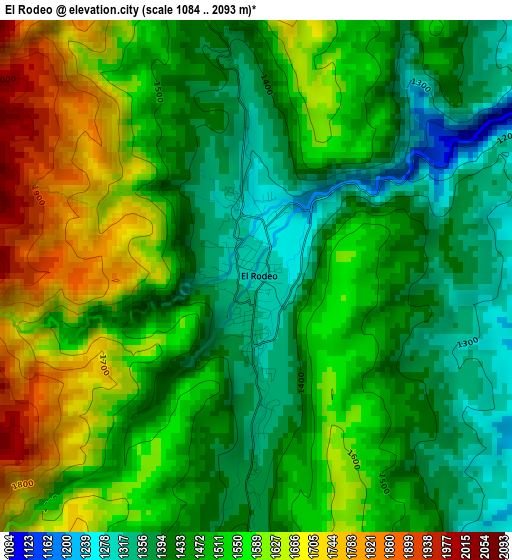 El Rodeo elevation map