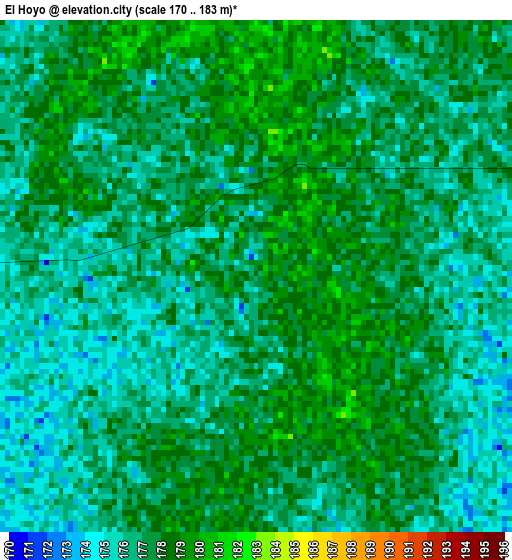 El Hoyo elevation map