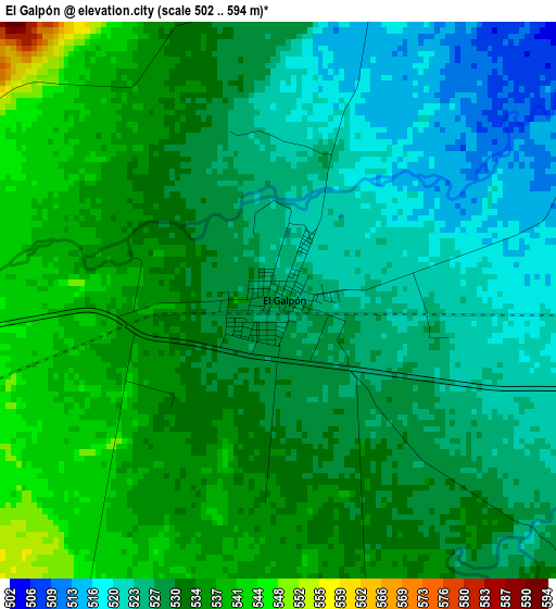 El Galpón elevation map