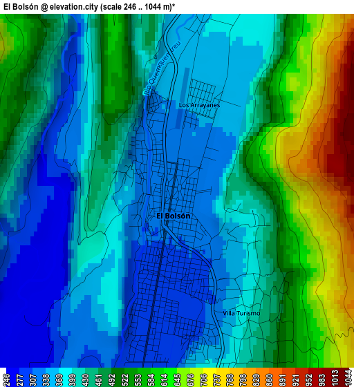 El Bolsón elevation map