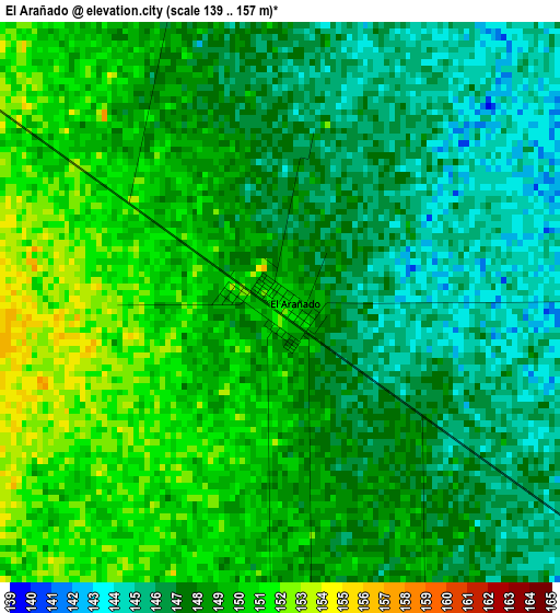 El Arañado elevation map
