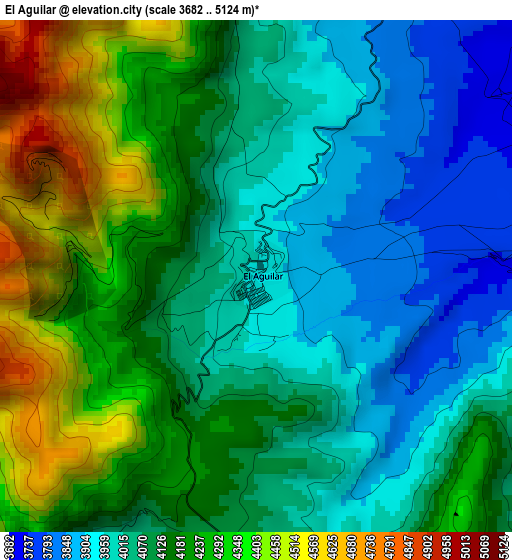 El Aguilar elevation map