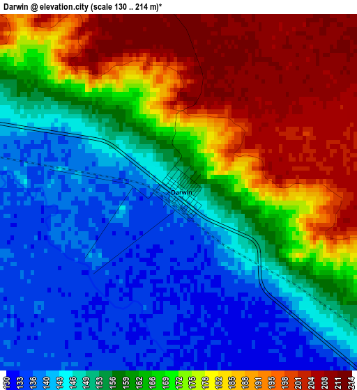Darwin elevation map