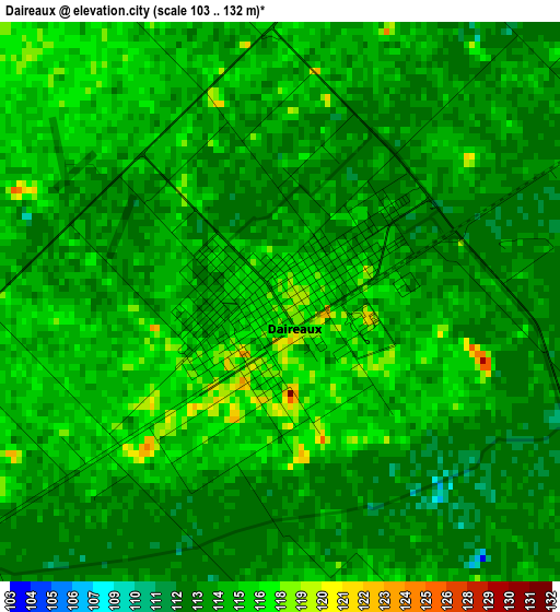 Daireaux elevation map