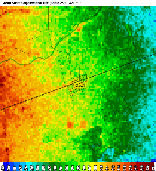 Costa Sacate elevation map