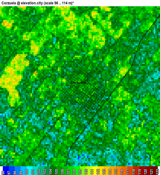 Corzuela elevation map