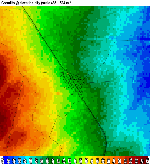 Corralito elevation map