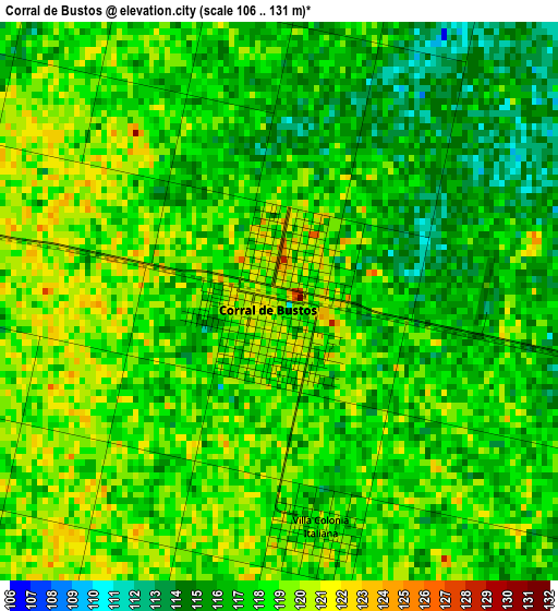 Corral de Bustos elevation map