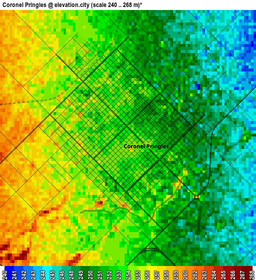 Coronel Pringles elevation map