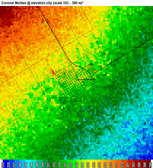 Coronel Moldes elevation map