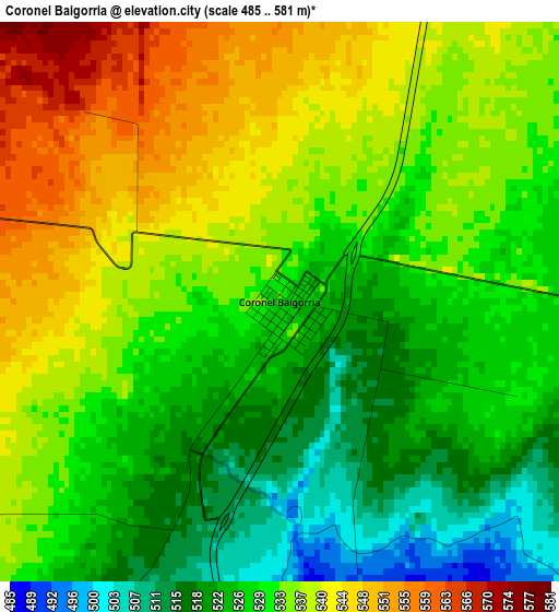 Coronel Baigorria elevation map