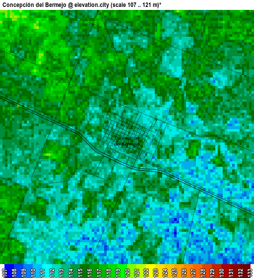 Concepción del Bermejo elevation map