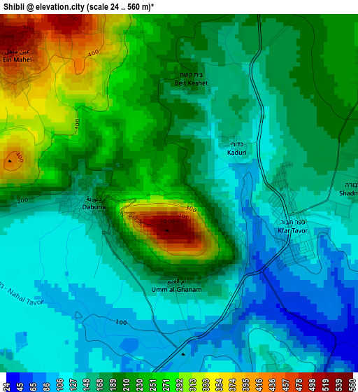 Shibli elevation map