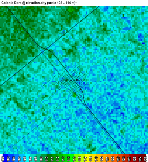 Colonia Dora elevation map