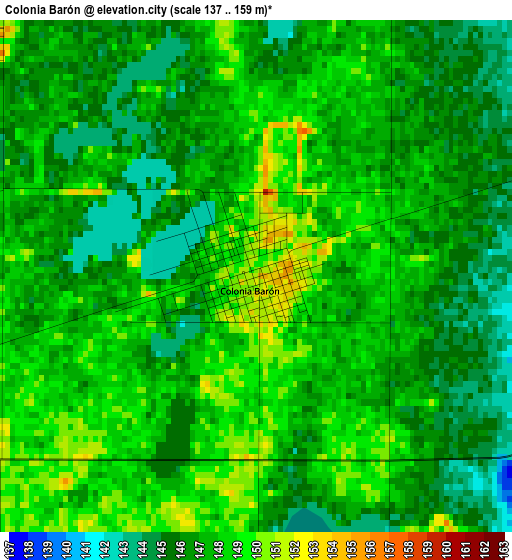 Colonia Barón elevation map