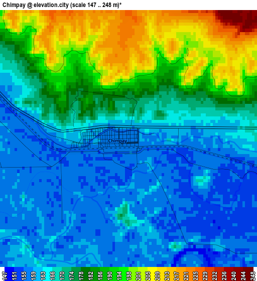 Chimpay elevation map